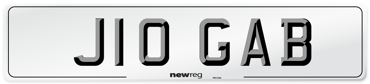 J10 GAB Number Plate from New Reg
